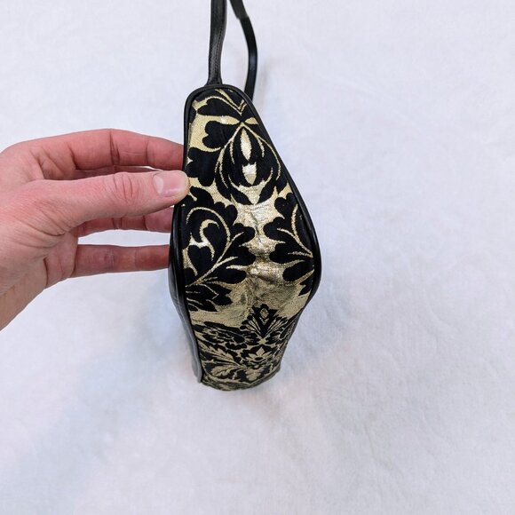 Dolce & Gabbana black gold leather satin mini shoulder bag Y2K vintage - Picture 13 of 16